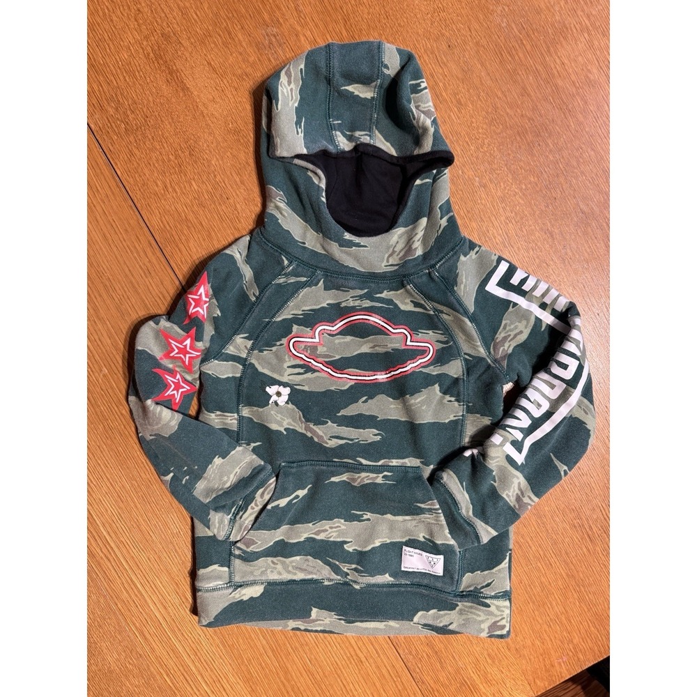 Jordan Flight Issued Camo Hoodie Youth Small 5-6 Balaclava Mask Tiger Stripe